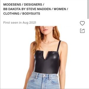 Bb Dakota x Steve Madden black faux leather bodysuit
